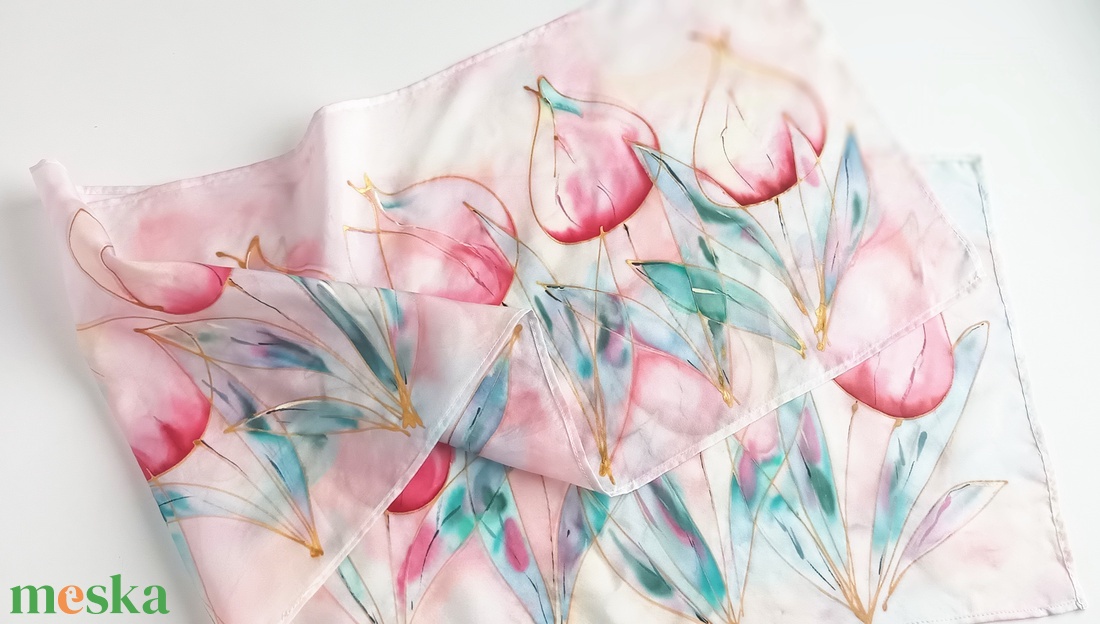 Itt a tavasz tiszta selyem sál - ruha & divat - sál, sapka, kendő - sál - Meska.hu