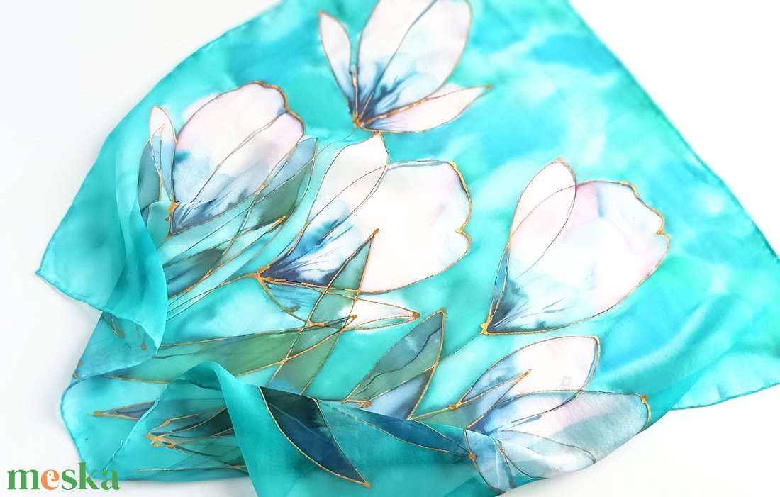 Álomkert tiszta selyem kendő - ruha & divat - sál, sapka, kendő - sál - Meska.hu