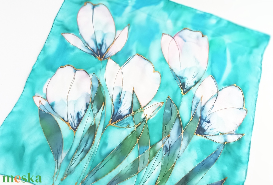 Álomkert tiszta selyem kendő - ruha & divat - sál, sapka, kendő - sál - Meska.hu