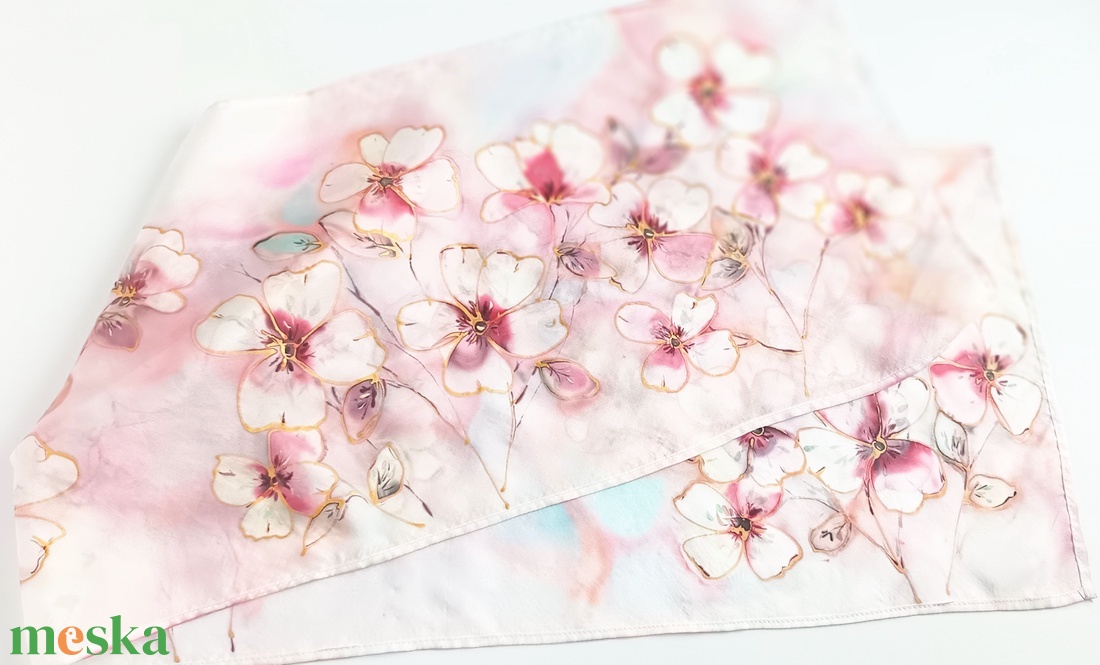 Tündérkert tiszta selyem sál - ruha & divat - sál, sapka, kendő - sál - Meska.hu