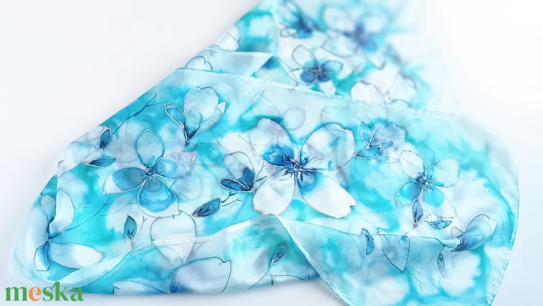  Kristályvölgy tiszta selyem sál - ruha & divat - sál, sapka, kendő - sál - Meska.hu