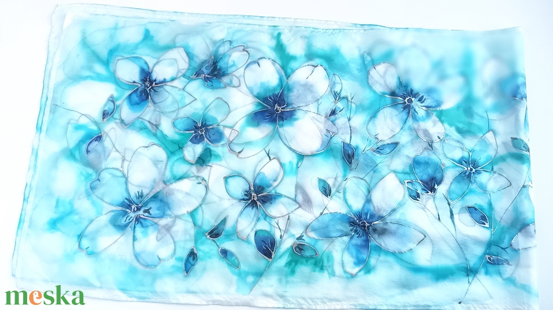  Kristályvölgy tiszta selyem sál - ruha & divat - sál, sapka, kendő - sál - Meska.hu