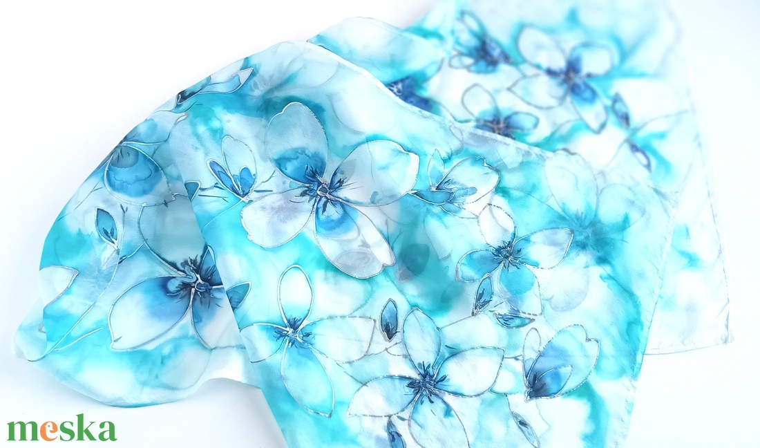  Kristályvölgy tiszta selyem sál - ruha & divat - sál, sapka, kendő - sál - Meska.hu