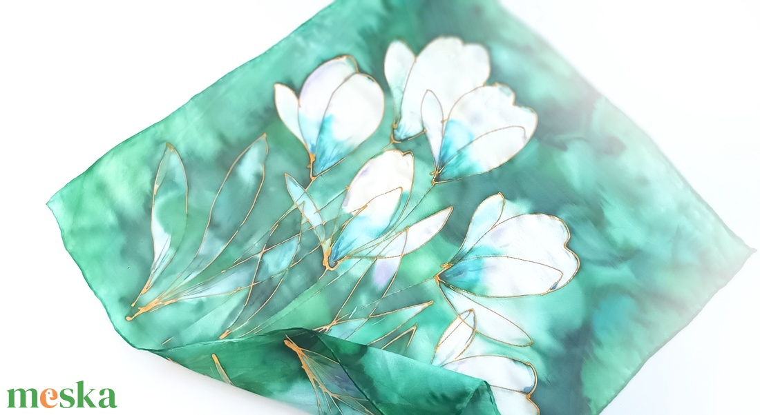 Liliom nyílás tiszta selyem kendő - ruha & divat - sál, sapka, kendő - sál - Meska.hu