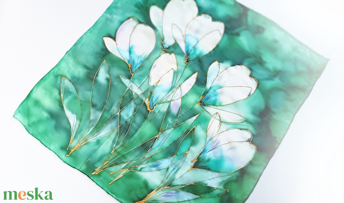 Liliom nyílás tiszta selyem kendő - ruha & divat - sál, sapka, kendő - sál - Meska.hu