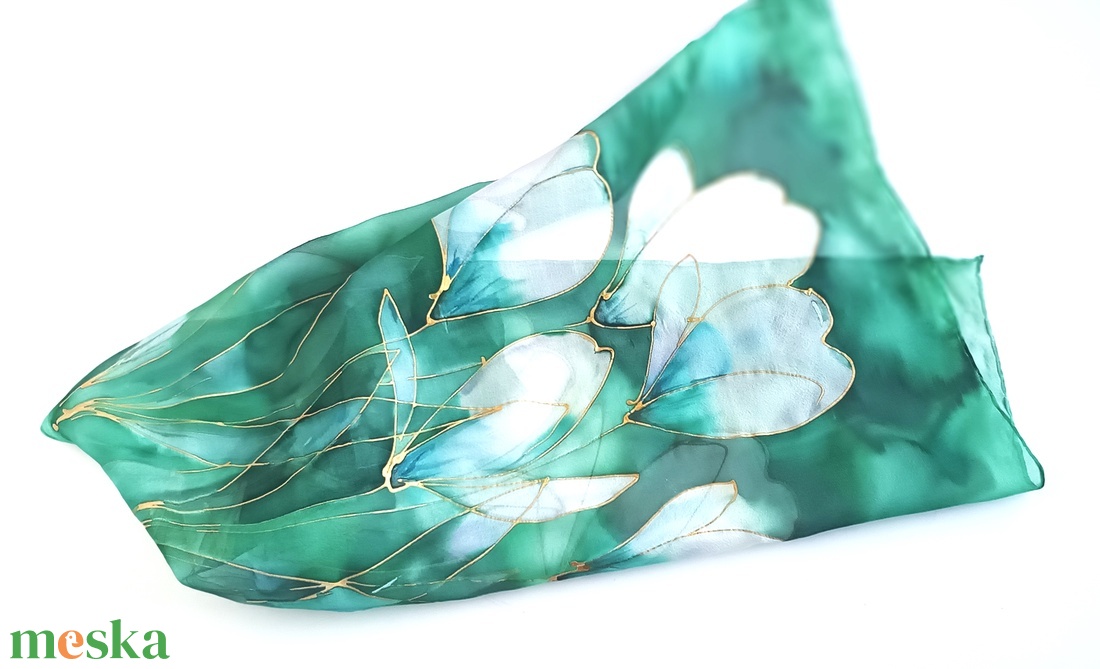 Liliom nyílás tiszta selyem kendő - ruha & divat - sál, sapka, kendő - sál - Meska.hu