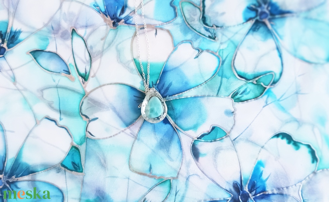 Díszdobozos valódi Larimár ásványékszer szett - ruha & divat - sál, sapka, kendő - sál - Meska.hu