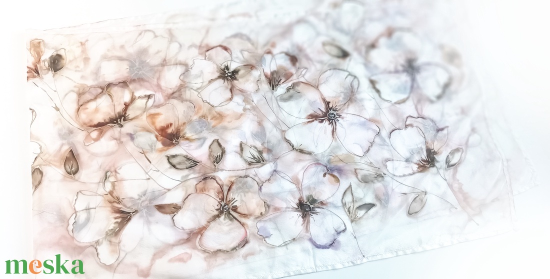 Cappuccino tiszta selyem sál - ruha & divat - sál, sapka, kendő - sál - Meska.hu