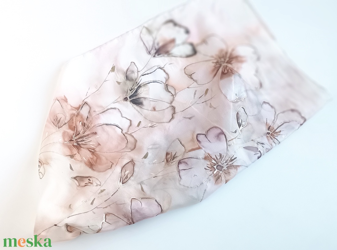 Caffé Latte tiszta selyem kendő - ruha & divat - sál, sapka, kendő - sál - Meska.hu