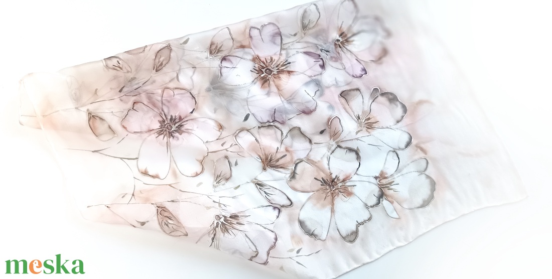 Caffé Latte tiszta selyem kendő - ruha & divat - sál, sapka, kendő - sál - Meska.hu