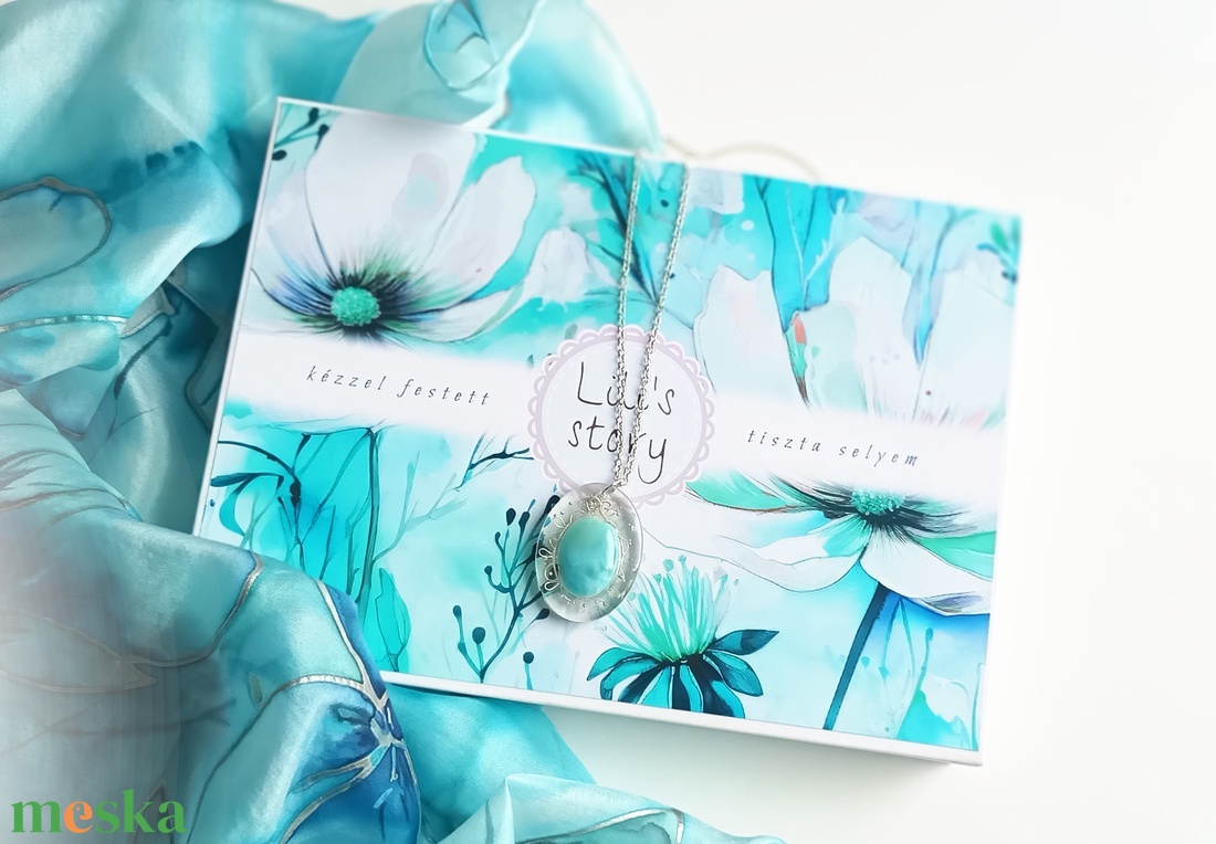 Díszdobozos valódi Larimár ásványékszer szett - ruha & divat - sál, sapka, kendő - sál - Meska.hu