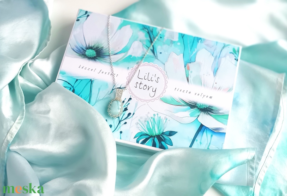 Díszdobozos valódi Larimár ásványékszer szett - ruha & divat - sál, sapka, kendő - sál - Meska.hu