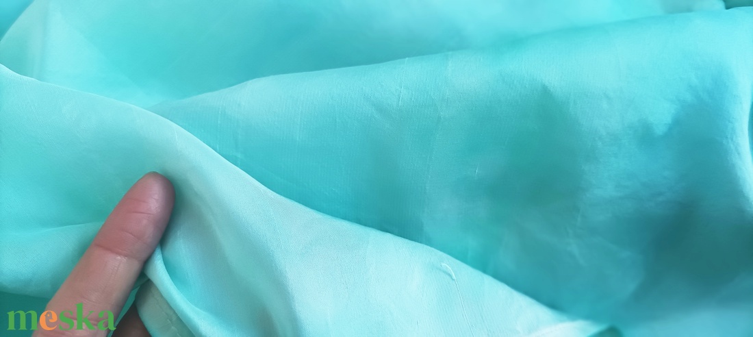 Türkiz tiszta selyem stóla - ruha & divat - sál, sapka, kendő - sál - Meska.hu