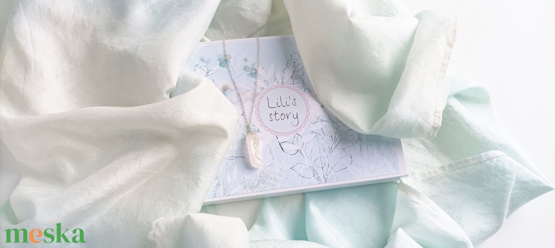 Petalit ásvány nyakláncos selyemstóla ajándékszett - ékszer - nyaklánc - medálos nyaklánc - Meska.hu