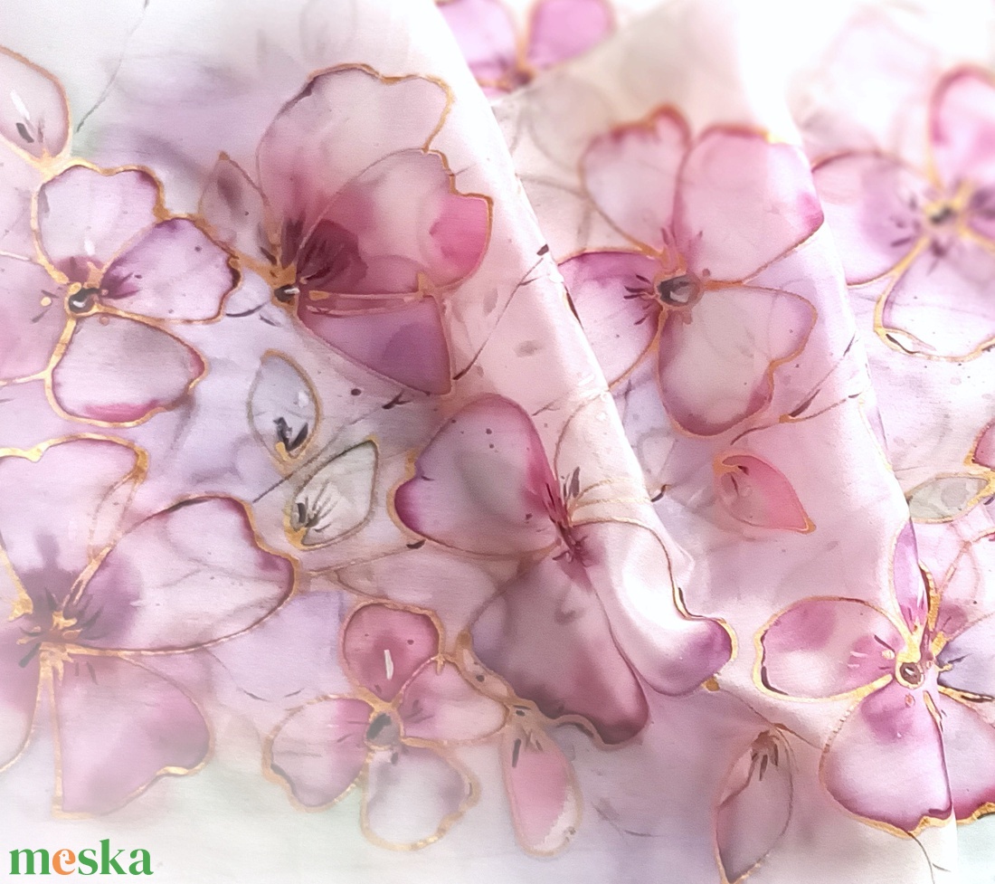 Kikelet tiszta selyem sál - ruha & divat - sál, sapka, kendő - sál - Meska.hu