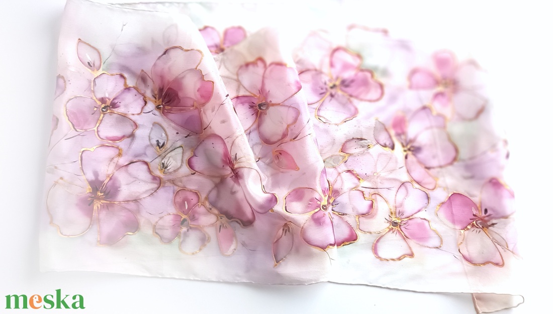 Kikelet tiszta selyem sál - ruha & divat - sál, sapka, kendő - sál - Meska.hu