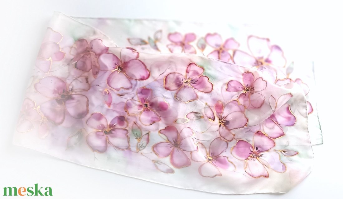 Kikelet tiszta selyem sál - ruha & divat - sál, sapka, kendő - sál - Meska.hu