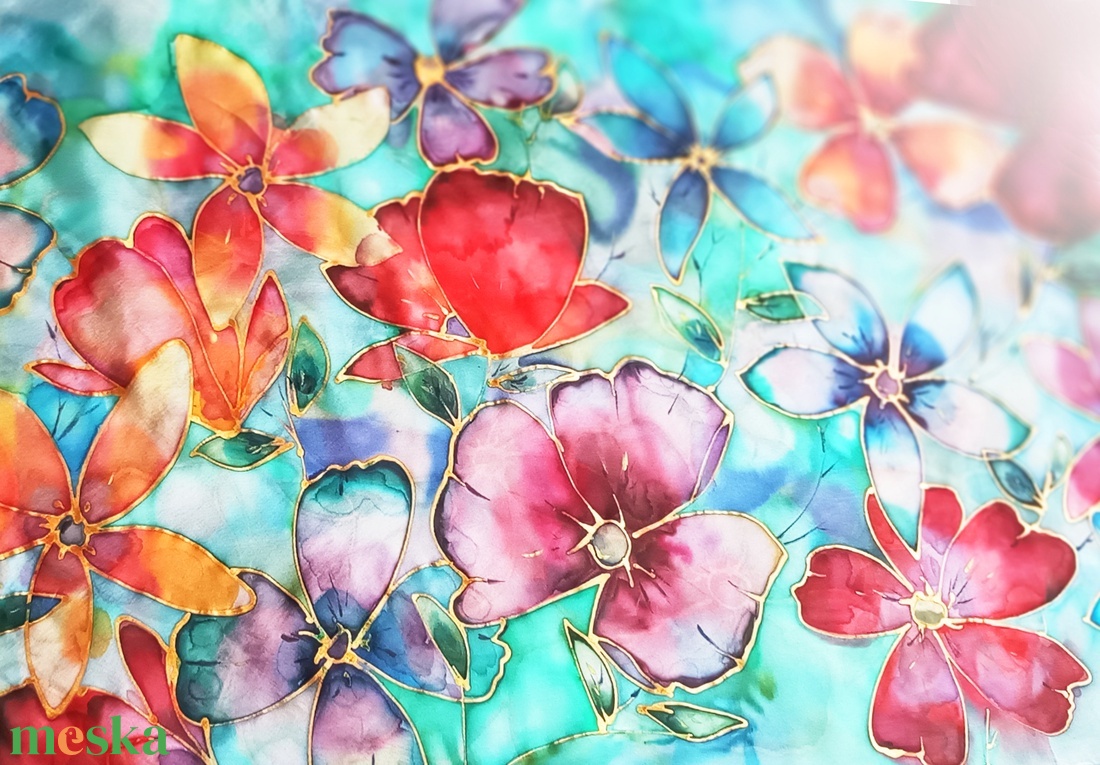 Trópusi utópia tiszta selyem stóla - ruha & divat - sál, sapka, kendő - sál - Meska.hu