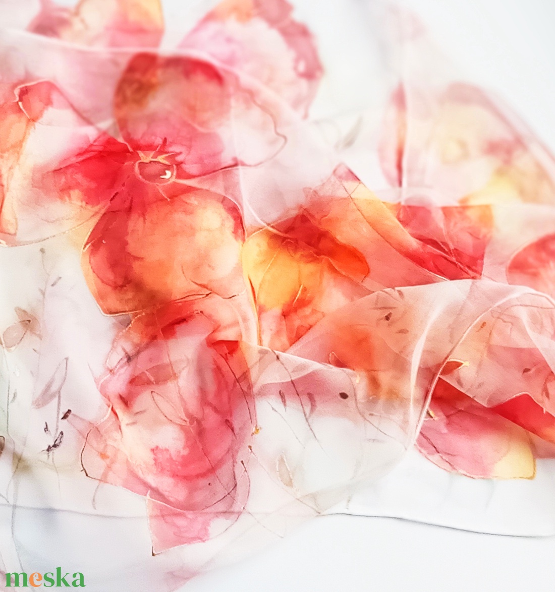 Napfényes pipacsok tiszta selyem sál - ruha & divat - sál, sapka, kendő - sál - Meska.hu