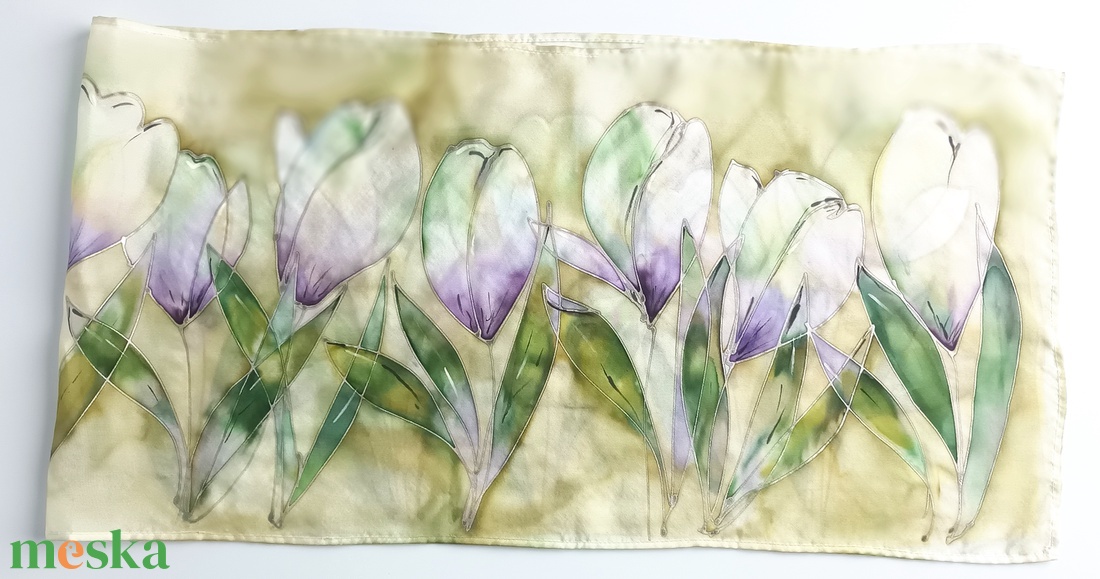 Liliom varázslat tiszta selyem sál - ruha & divat - sál, sapka, kendő - sál - Meska.hu