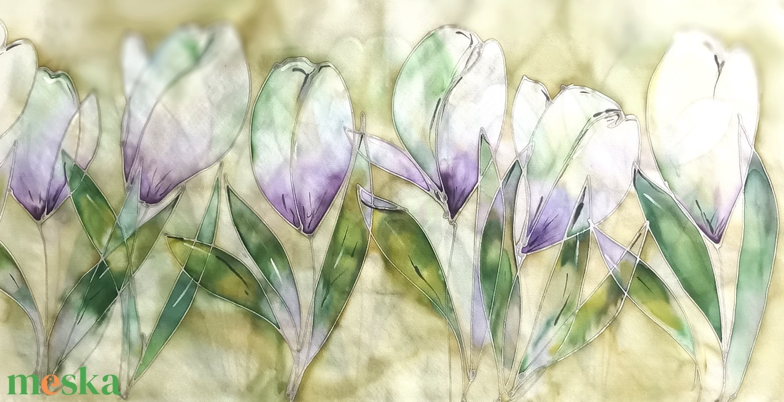 Liliom varázslat tiszta selyem sál - ruha & divat - sál, sapka, kendő - sál - Meska.hu