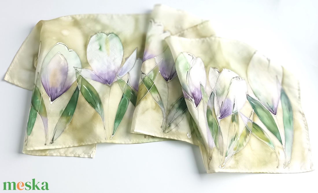 Liliom varázslat tiszta selyem sál - ruha & divat - sál, sapka, kendő - sál - Meska.hu