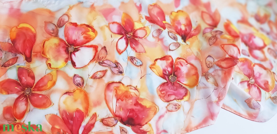 C'est la vie tiszta selyemstóla - ruha & divat - sál, sapka, kendő - stóla - Meska.hu