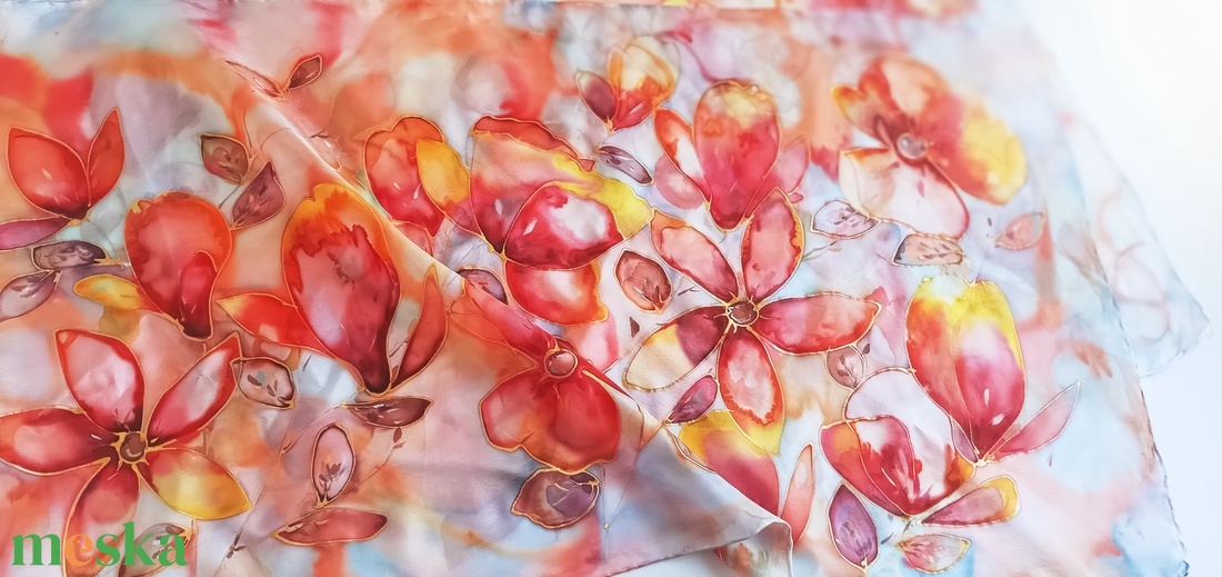 C'est la vie tiszta selyemstóla - ruha & divat - sál, sapka, kendő - stóla - Meska.hu