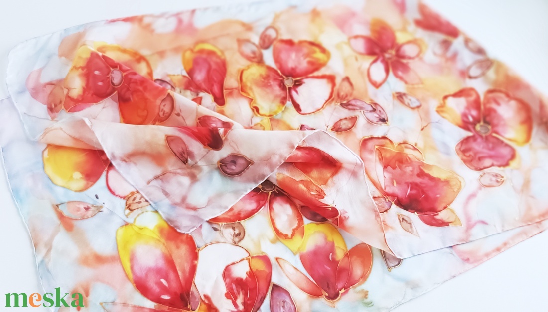 C'est la vie tiszta selyemstóla - ruha & divat - sál, sapka, kendő - stóla - Meska.hu