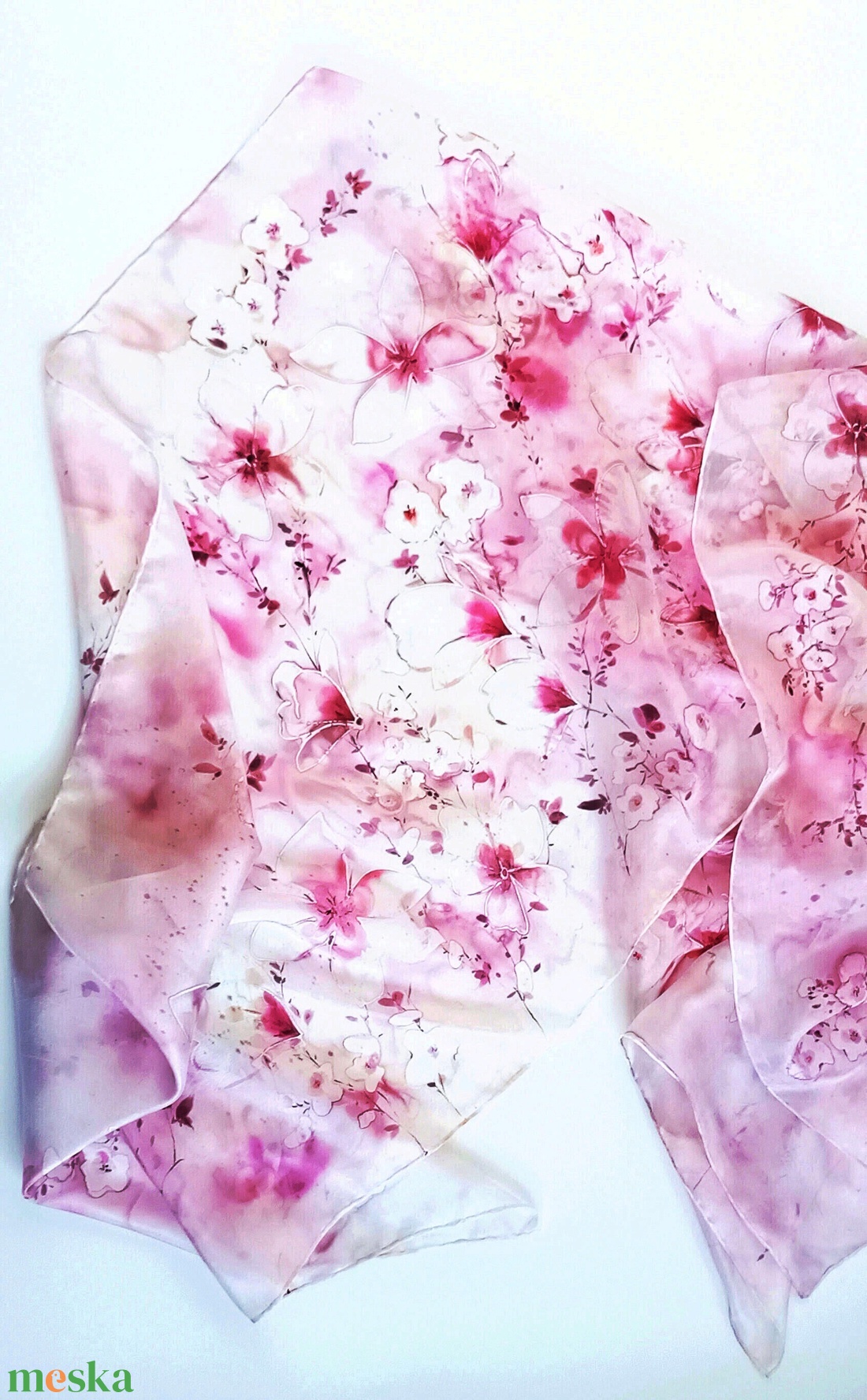 Japán kert tiszta selyem stóla - ruha & divat - sál, sapka, kendő - stóla - Meska.hu