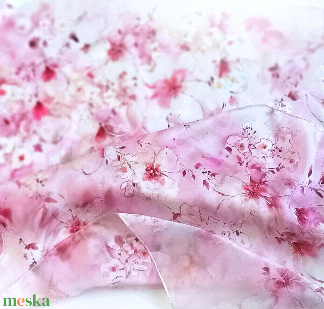 Japán kert tiszta selyem stóla - ruha & divat - sál, sapka, kendő - stóla - Meska.hu