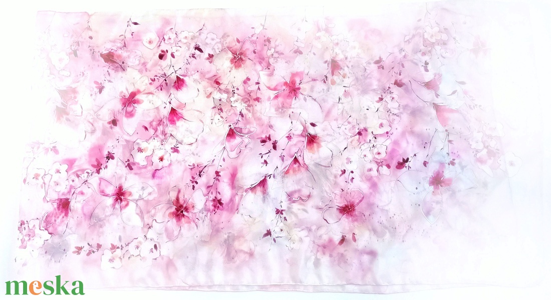 Japán kert tiszta selyem stóla - ruha & divat - sál, sapka, kendő - stóla - Meska.hu