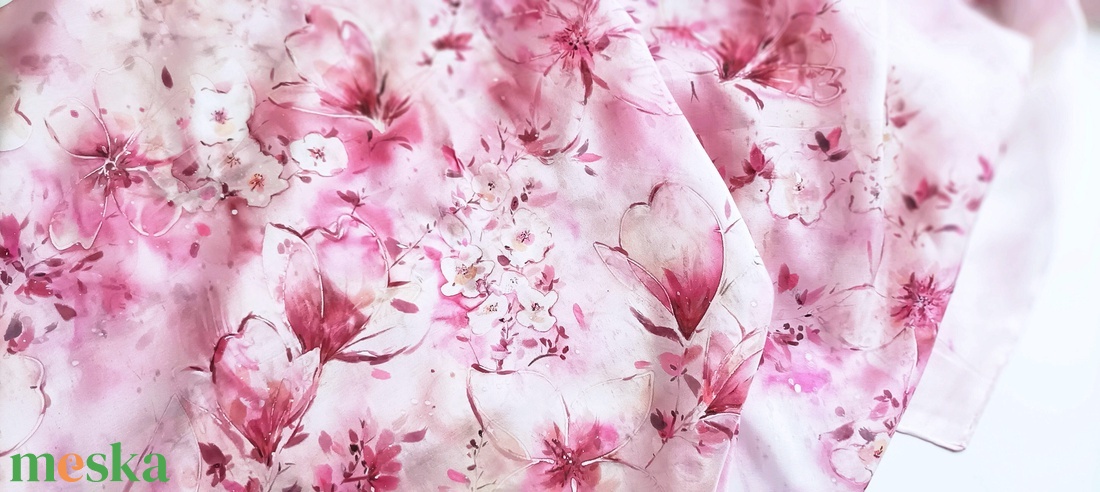 Japán kert tiszta selyem stóla - ruha & divat - sál, sapka, kendő - stóla - Meska.hu