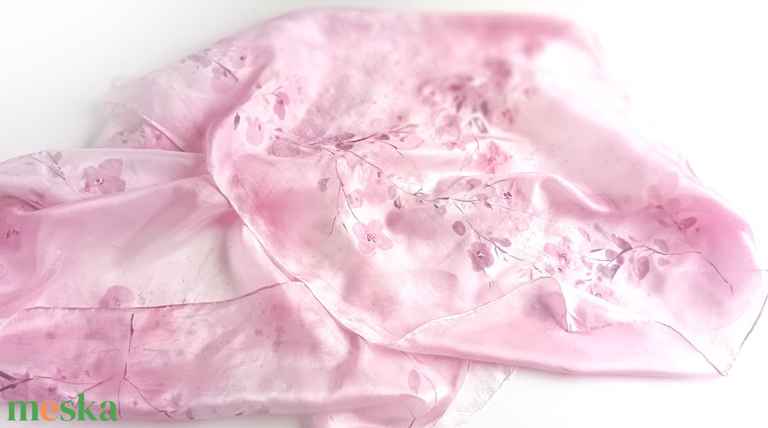 Sakura tiszta selyem stóla - ruha & divat - sál, sapka, kendő - stóla - Meska.hu