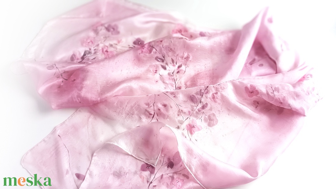 Sakura tiszta selyem stóla - ruha & divat - sál, sapka, kendő - stóla - Meska.hu