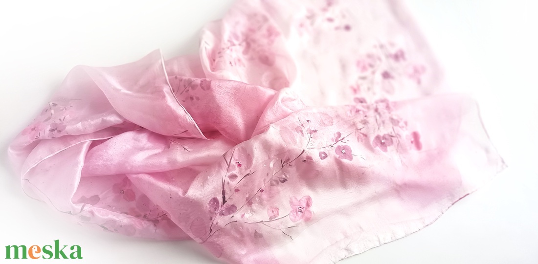 Sakura tiszta selyem stóla - ruha & divat - sál, sapka, kendő - stóla - Meska.hu