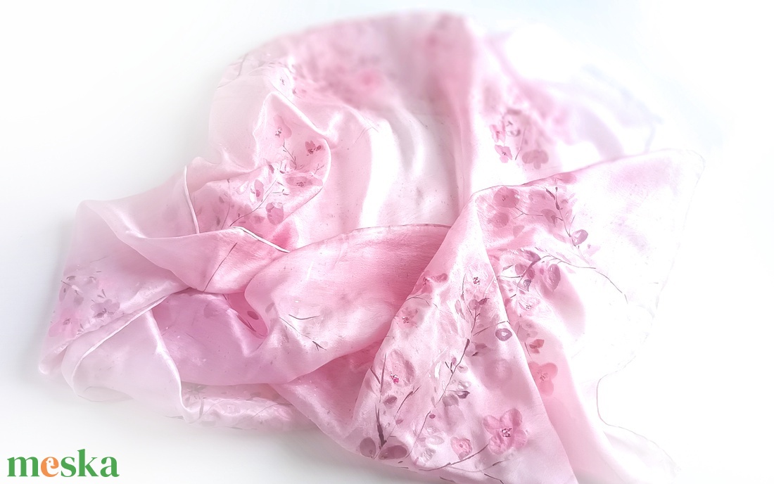 Sakura tiszta selyem stóla - ruha & divat - sál, sapka, kendő - stóla - Meska.hu