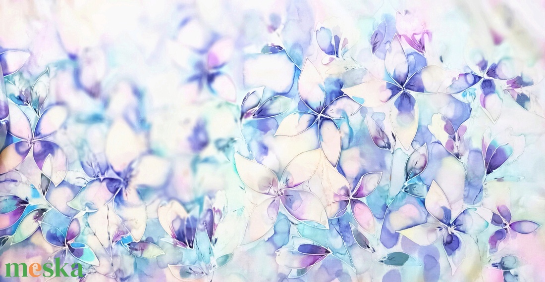 Hortenzia kert tiszta selyem stóla - ruha & divat - sál, sapka, kendő - stóla - Meska.hu