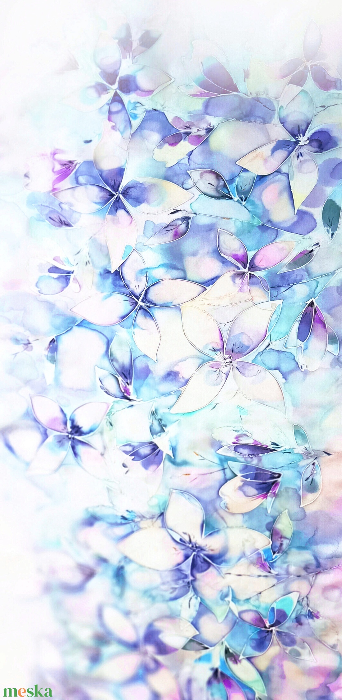 Hortenzia kert tiszta selyem stóla - ruha & divat - sál, sapka, kendő - stóla - Meska.hu