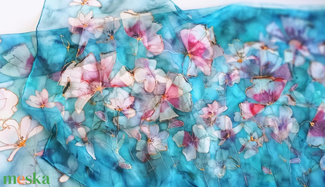 Hawaii éjszakák tiszta selyem stóla - ruha & divat - sál, sapka, kendő - sál - Meska.hu