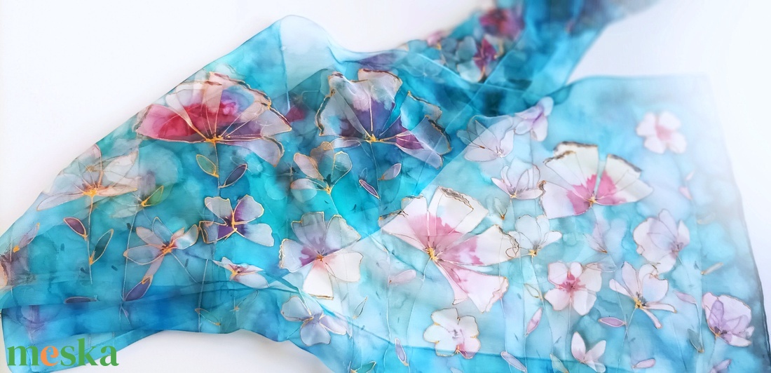 Hawaii éjszakák tiszta selyem stóla - ruha & divat - sál, sapka, kendő - sál - Meska.hu