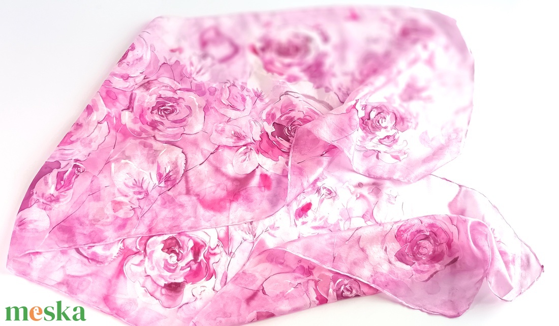 Rózsák álma tiszta selyem sál - ruha & divat - sál, sapka, kendő - sál - Meska.hu
