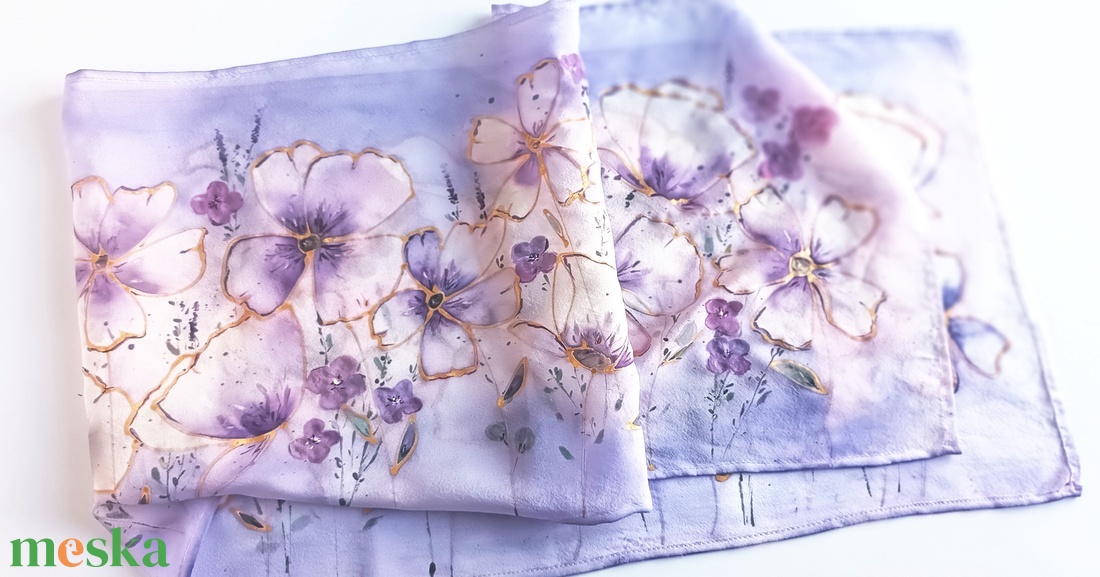 Levendula álom tiszta selyem sál - ruha & divat - sál, sapka, kendő - sál - Meska.hu