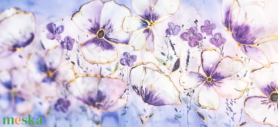 Levendula álom tiszta selyem sál - ruha & divat - sál, sapka, kendő - sál - Meska.hu