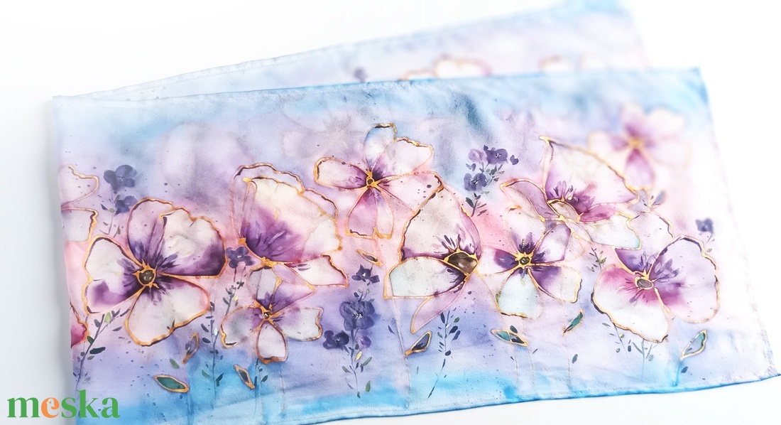 Vadvirágok tiszta selyem sál - ruha & divat - sál, sapka, kendő - sál - Meska.hu