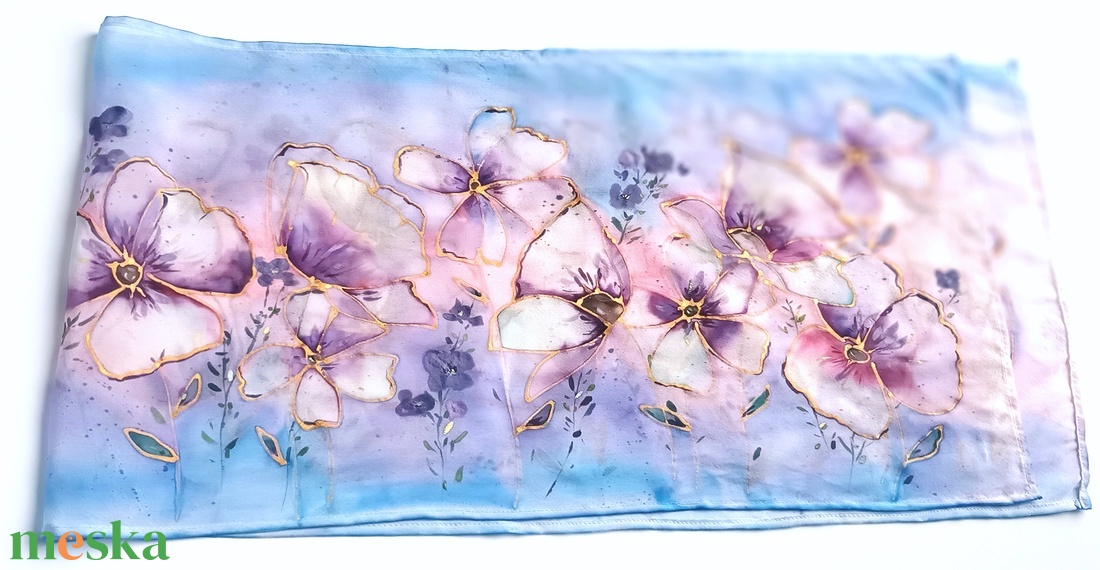 Vadvirágok tiszta selyem sál - ruha & divat - sál, sapka, kendő - sál - Meska.hu