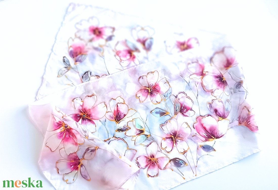 Tündérek kertje tiszta selyem sál - ruha & divat - sál, sapka, kendő - sál - Meska.hu