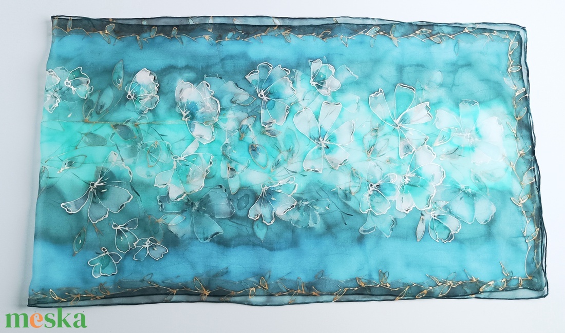 Királynői csillogás tiszta selyem sál - ruha & divat - sál, sapka, kendő - sál - Meska.hu