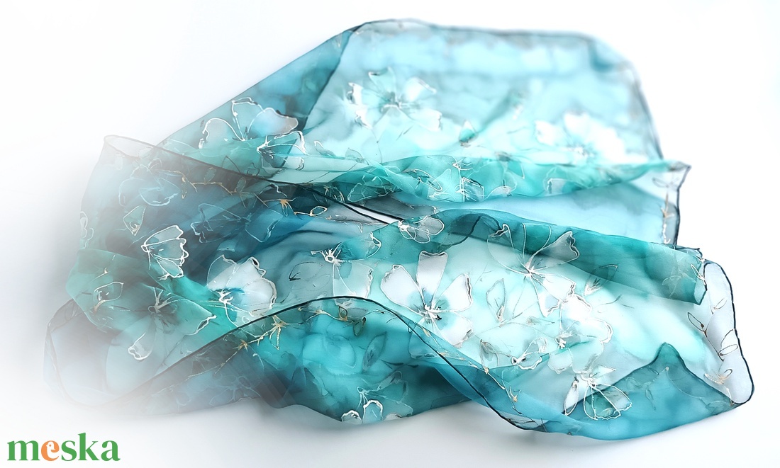 Királynői csillogás tiszta selyem sál - ruha & divat - sál, sapka, kendő - sál - Meska.hu