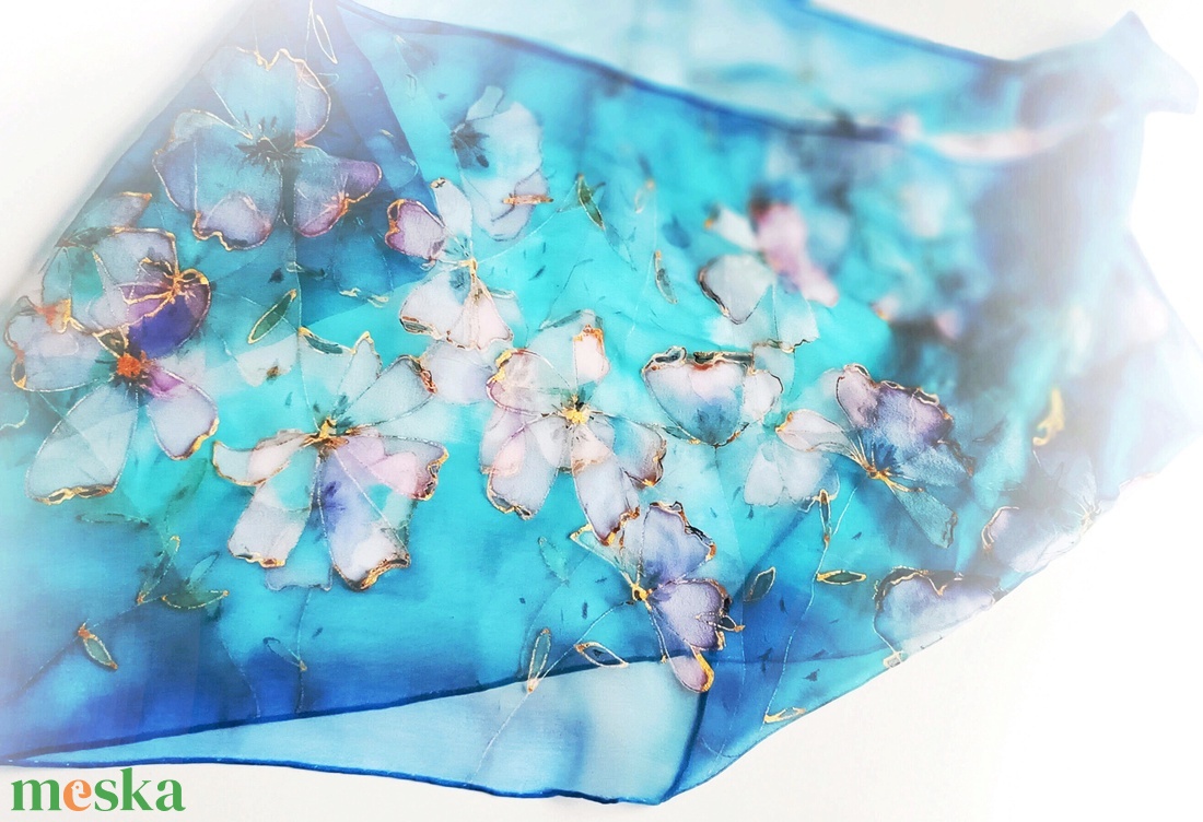 Arany ragyogás tiszta selyem sál - ruha & divat - sál, sapka, kendő - sál - Meska.hu